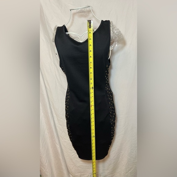 Forever 21 Body-con Black Dress with Gold Studs on Side - Large - Picture 2 of 6